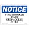 Signmission OSHA Notice Sign, 10" Height, Fire Sprinkler Riser Keep Access Clear Sign, Portrait OS-NS-D-710-V-12682 - alternate 1